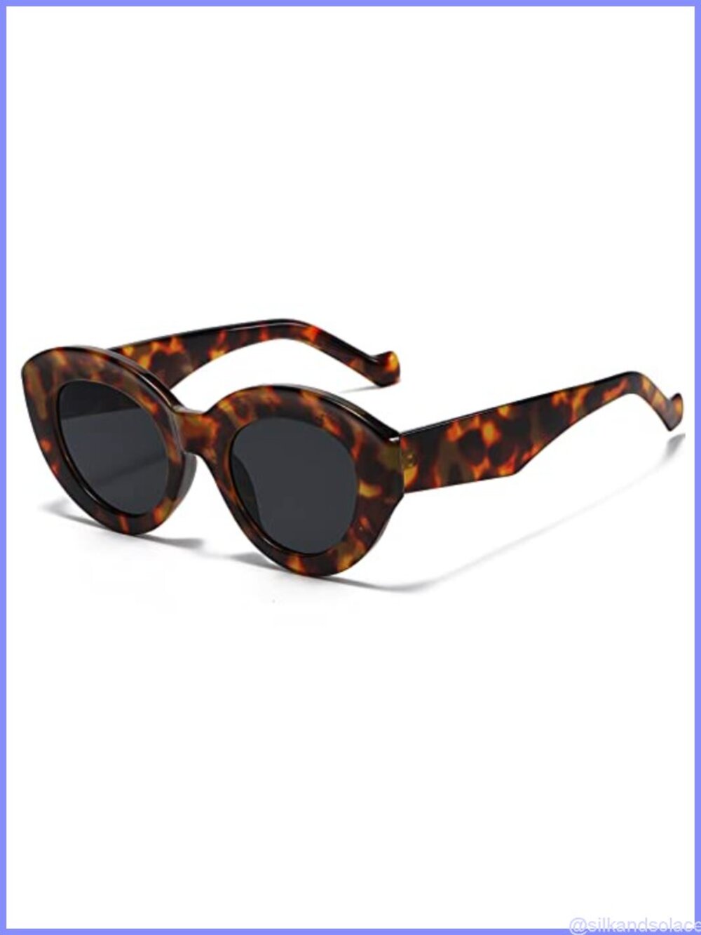Oversized Cat Eye Sunglasses Thick Oval Frame Retro Chic UV Protection
